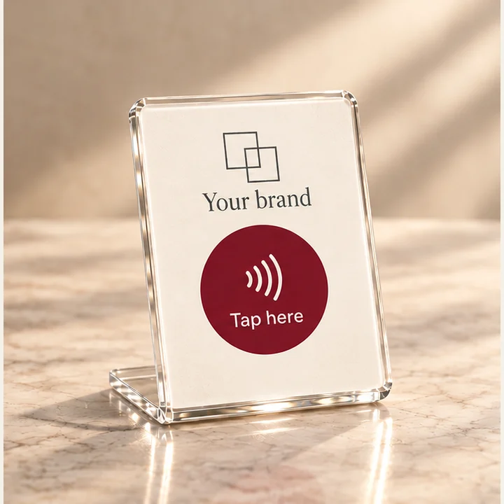 Customizable Your brand concept: compact counter format.